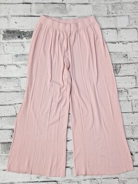 Pink Ribbed Wide Leg Lounge Pants XL Soft Girl Cozy Casual